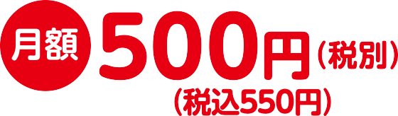 月額500円（税別）