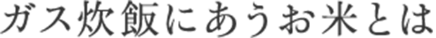 ガス炊飯にあうお米とは