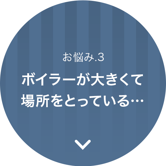 お悩み.3、ボイラーが大きくて場所をとっている…